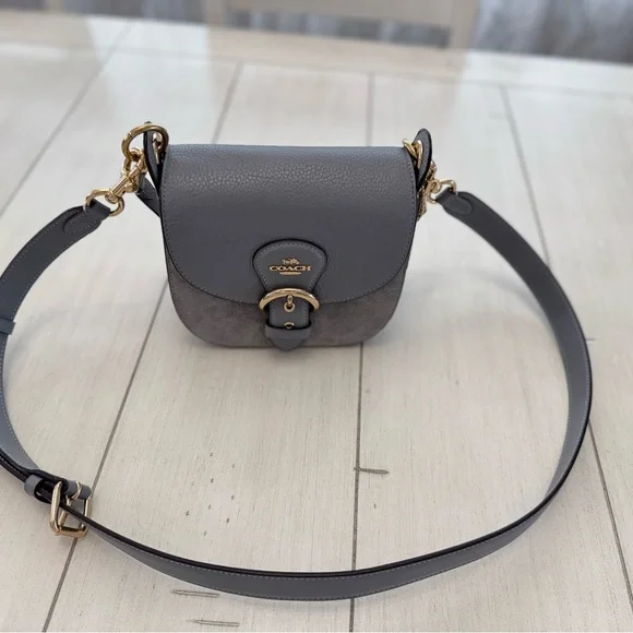 Coach Gray Crossbody Bag with Gold Hardware - Picture 8 of 13